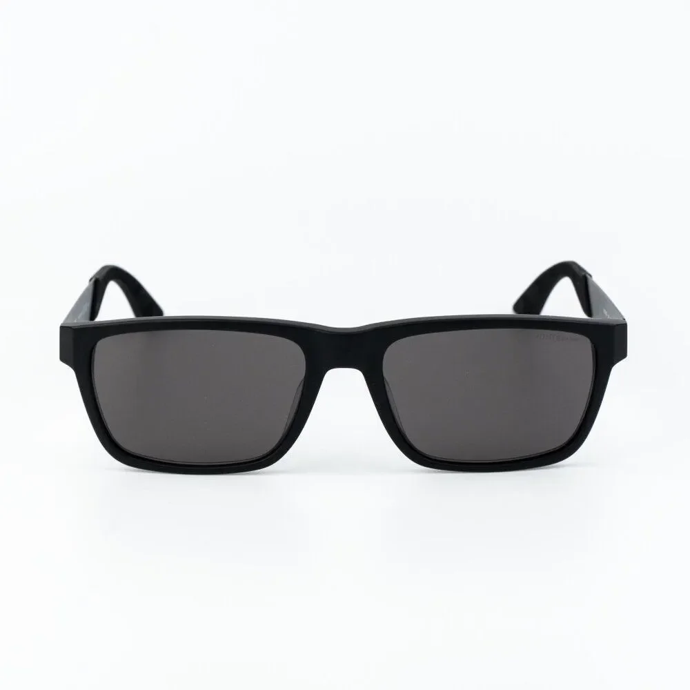 Montblanc Men Sunglasses Matte Black Grey Rectangle MB0299S 005 NEW AUTHENTIC